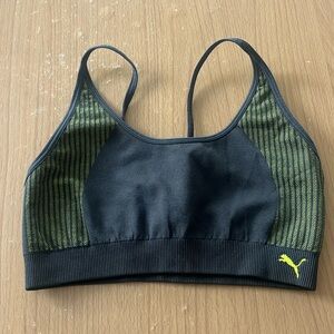 Puma Sports Bra Light Support Strappy XS grey Neon Yellow
